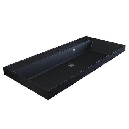 Sink uperwood Classic Quartz 100 cm, quartz, black matte, coal-2