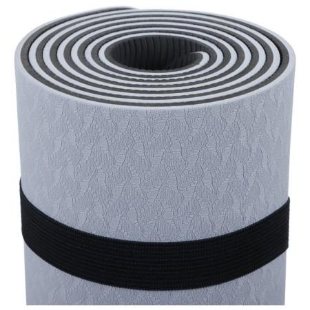 Fitness and yoga mat, 183x61x0.6 cm, gray/black color-15