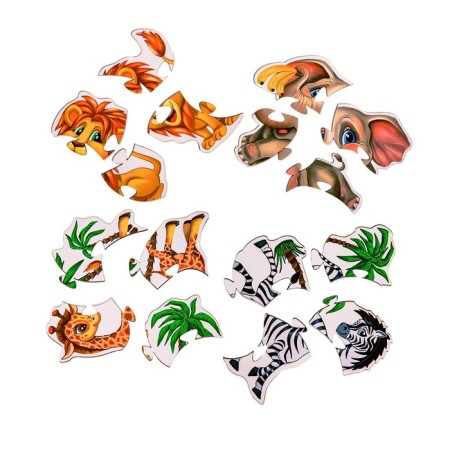 Figure puzzle "Africa", 4 puzzles, 21.5 × 21.5 cm-2