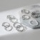 Set of rings 10 pieces "trend" summer, white color in silver, size mix
