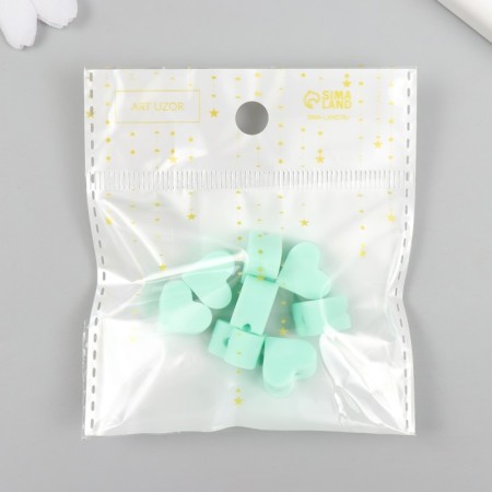 Busina silicone "heart" mint green d = 1.4 cm-2