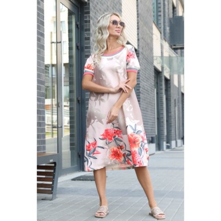 Women's dress, size 46, pink color-4