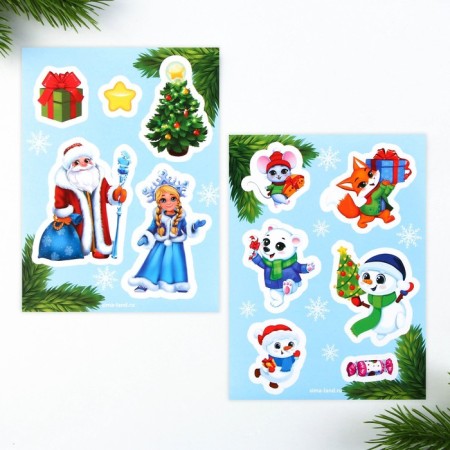 Gift New Year's set: notebook, stickers of 2 liters and magnetic bookmarks 2 pcs "Wonderful set"-8