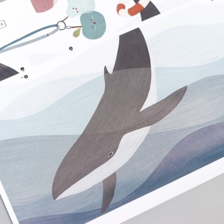 Sticking plastic interior color "Whale games" 60x85 cm-2