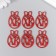 Decor "HB", red color 3 × 4.5 cm (set 6 pcs)