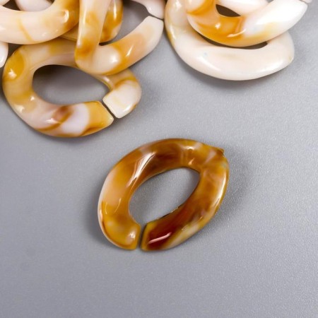 Decor for creativity plastic "Ring for the chain" Cream set 25 pcs 2.3x1.65 cm-1