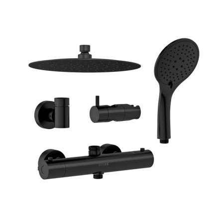 The shower system Cersanit Brasko Black A63112, thermostat., Shower 3 dir., Hose 150 mm, black-3