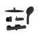 The shower system Cersanit Brasko Black A63112, thermostat., Shower 3 dir., Hose 150 mm, black