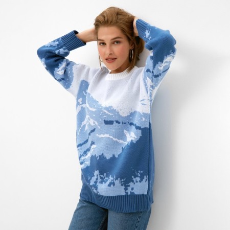 Jumper female minku: Casual Collection Blue color, rr 42-44-2