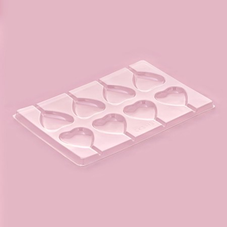 Form for chocolate and sweets "Heart", 27.2 × 18.2 cm, 8 cells, color transparent-1