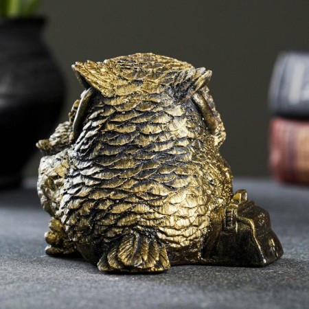 Figure "Owl with the Council" Brass 10x10x10cm-2