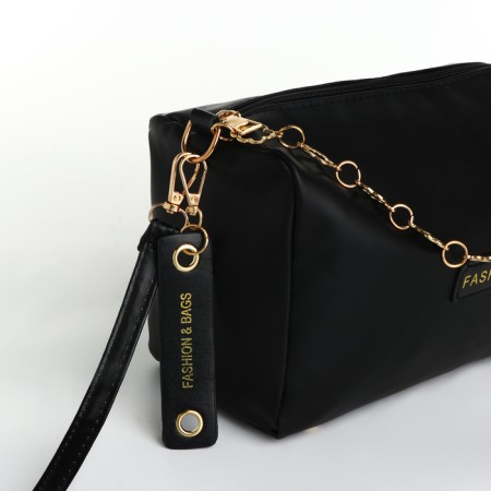 Bag Cross-Bodi with a zipper, black color-3