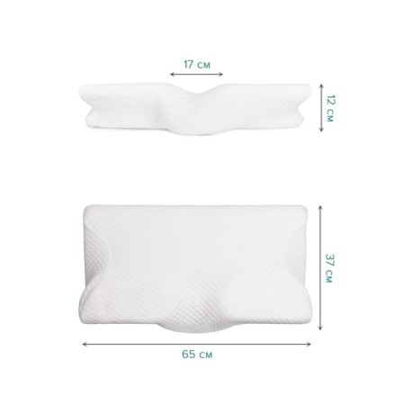 Anatomical pillow "Antioprip", size 37x65 cm, for perfect sleep on the stomach with memory effect-2
