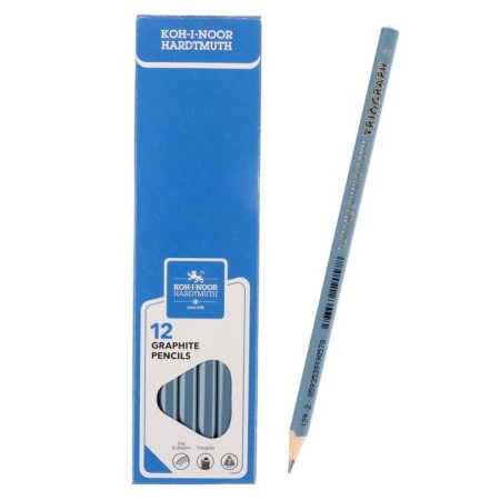 Chernographic pencil 2.2 mm Koh-I-Noor "Triograph 2" 1802 HB, gray case, three-sided, l = 175 mm