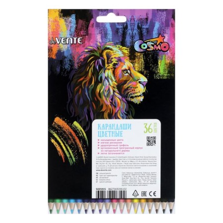 Pencils of 36 colors, Devente Trio Mega Soft, three -sided case, super soft, 4m, 3 mm neckline-6
