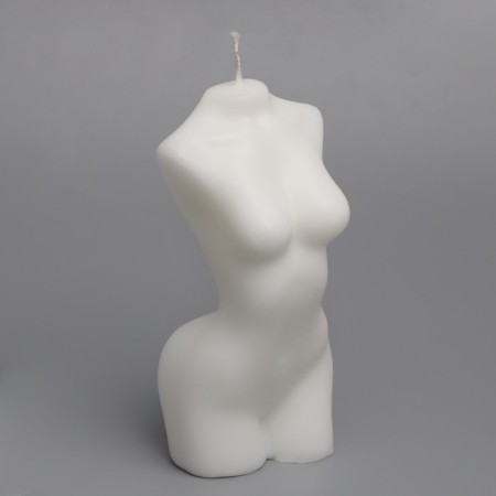 Figure candle "Women's bust", 6x14 cm, white, 4 hours-1