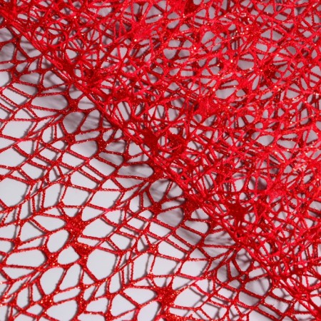 Flower packaging "Pautinka with glitter" red, 48 cm x 4.5 m-2