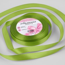 Satin tape, 12 mm × 23 ± 1 m, color light olive No. 184
