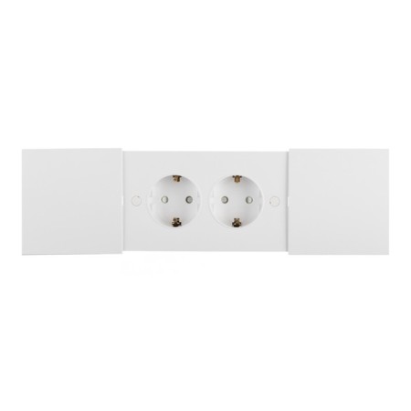 Double SE AtlasDesign, 16 A, 250 V, built -in., S/c, curtains, IP20, white, Atn000128-1