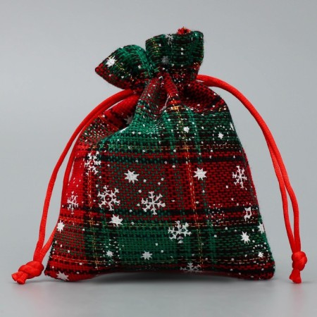 Bag gift canvas "Snowflake", 10 x 12 cm +/- 1.5 cm, New Year