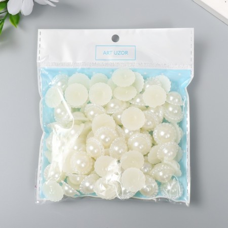 Decor for creativity "Pearl chamomile" d = 1.8 cm set 100 pcs-3