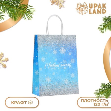 New Year. Package Paper Gift New Year craft "Magic" 18 x 8 x 25 cm.