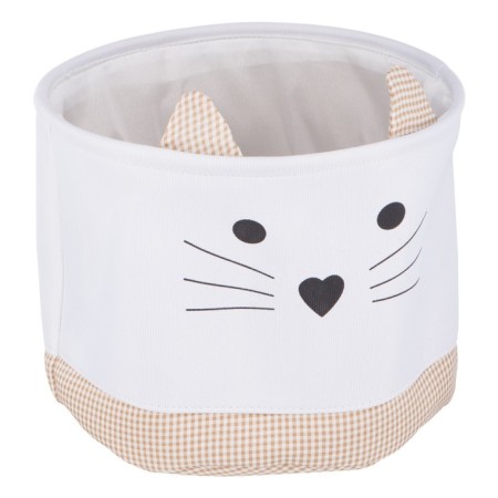 Fabric basket for storage "kitten", 32x32x25 cm, beige