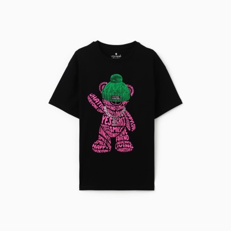T-shirt female, black color, size One size (42-46)-1