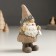 Polystone souvenir "Santa Claus in a gray-beige outfit, with a bell" 5.5x6.5x13 cm