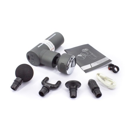 Body massager BM-HT075, percussion, 25 W, up to 3200 beats/min, 5 nozzles, from battery, black-4