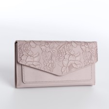 Women's wallet on the button, lilac color