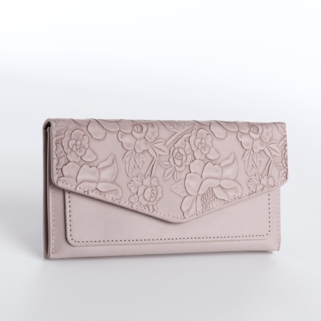Women's wallet on the button, lilac color