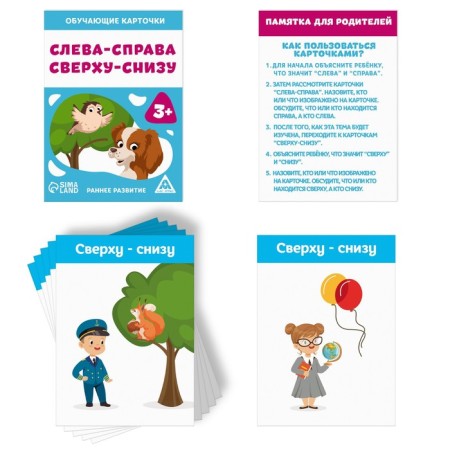 Training cards “On the left and right, from above-and-snake, 16 cards, 3+-1