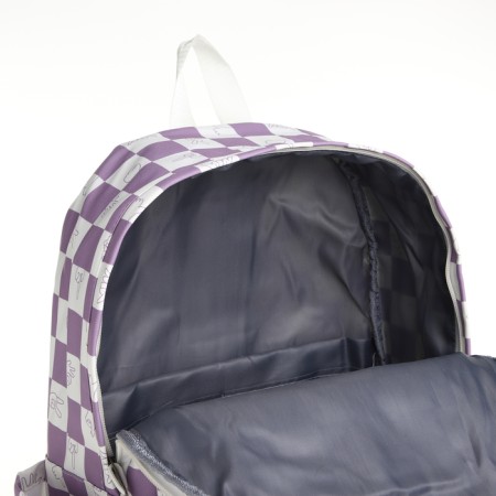 Youth backpack from textiles, 4 pockets, white/lilac color-5