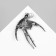 Brooch "Swallow with Pearl", black and white color in silver