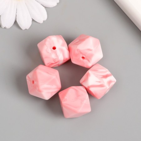 Busina silicone "polyhedron" pink jade d = 1.7 cm-2