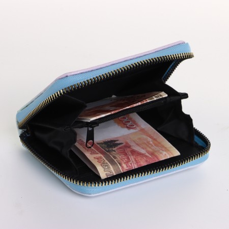 Women's wallet with lightning, blue color-4
