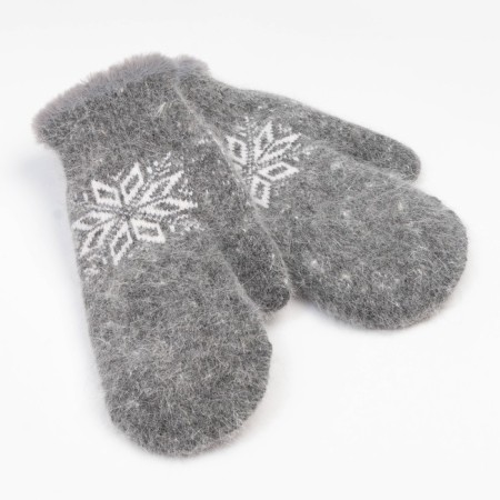Women's mittens, gray color, size 7-8-1