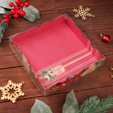 Cookie box, confectionery packaging, "Christmas gifts", 15 x 15 x 3 cm, new year-4