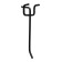 A single hook for a metal perforated panel step 25 mm, d = 3.2 mm, l = 100 mm, black color is