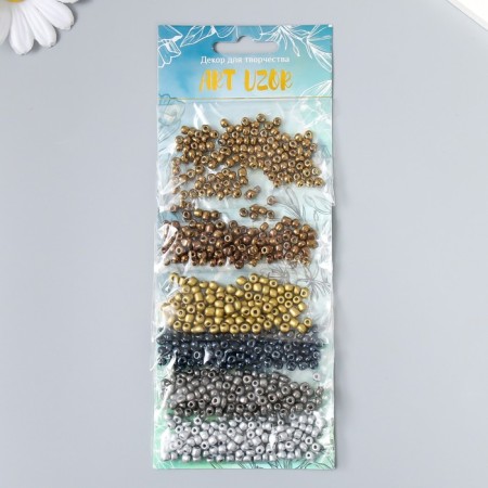 Round size 6/0 "silver, gold, bronze and black" 6 colors x 10 grams-2