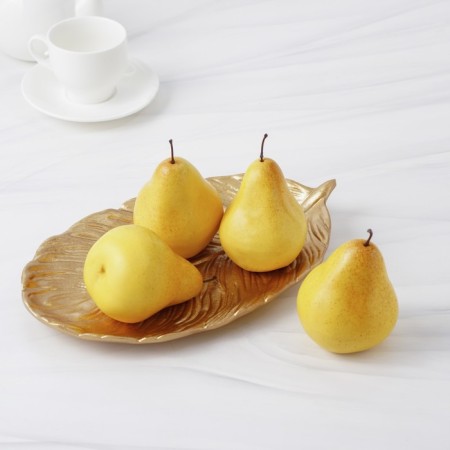 Fruit dish "leaf", 30 × 18 × 2 cm, gold color-3