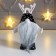 Souvenir Ceramics "Santa Claus in a cap with deer horns" White-black 14.5x6.7x9.8 cm