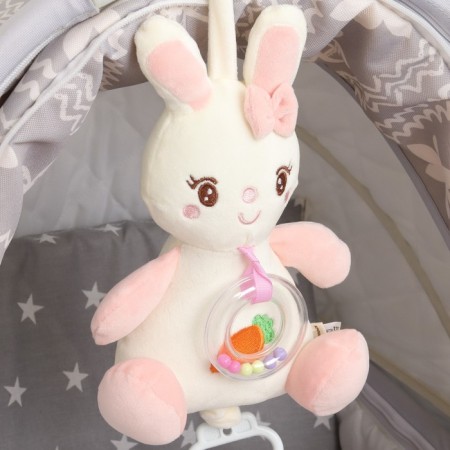 Musical Suspension “Sweet Bunny”, clumsy, with a rattle, on a crib, stroller, crumb I-3