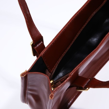 Bag Women's Tout with zipper, burgundy color-4