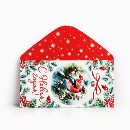 Money envelope "Happy New Year", Snegier, 16.5 x 8 cm, New Year-1