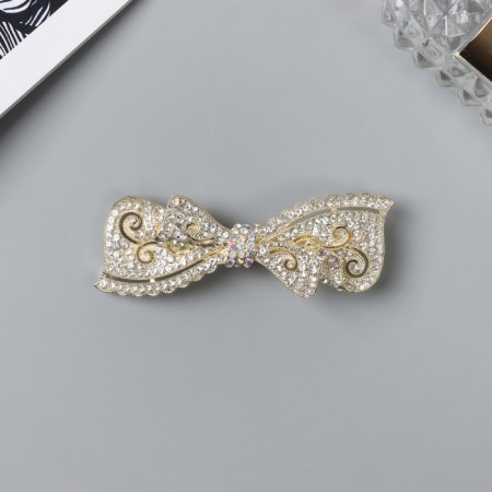 Hair hairpin "Patricia" bow, 7 cm, gold