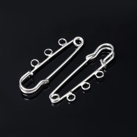 Po-050 pins for pendants, No. 02, (set 2 pcs) 50 × 5mm, silver color