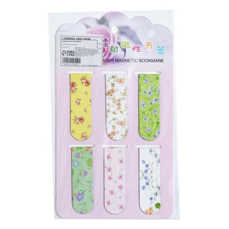 A set of magnetic bookmark for books Calligrata 6 pieces, "Flowers", mix-12