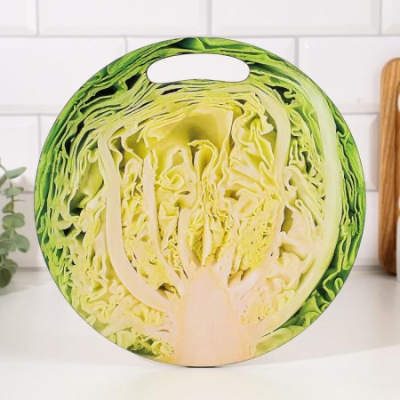 Board cutting and serving round kitchen "cabbage in context", 25.5 cm